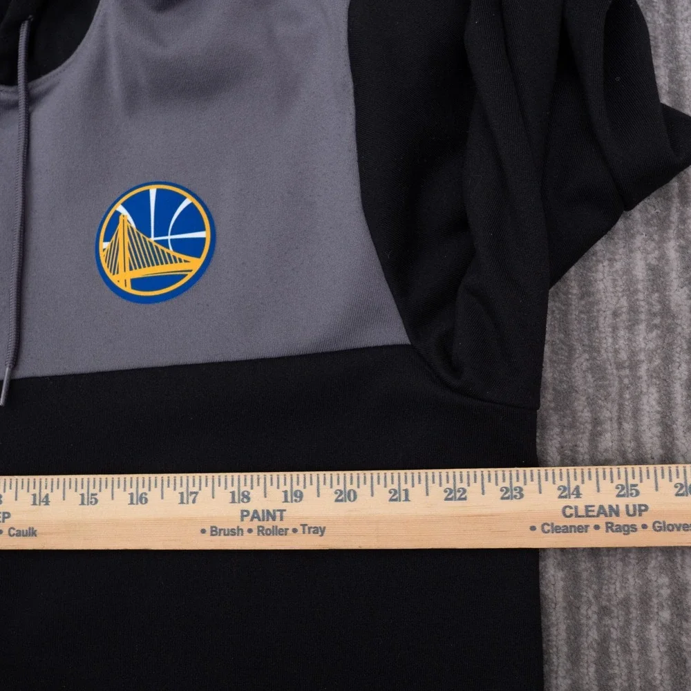 Golden State Warriors Adidas Full Zip Hoodie Sweater Mens Large Black Grey Good
